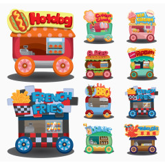 快餐店餐饮店面矢量