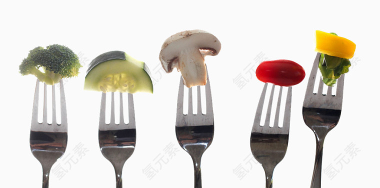 叉子上的美食