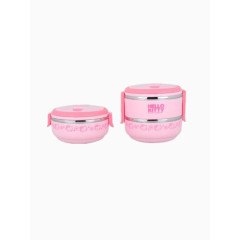 粉色保温不锈钢饭盒