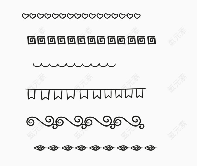 优雅黑色花纹边框矢量素材