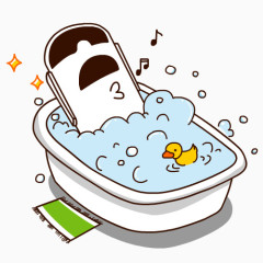 洗澡的卡通人物