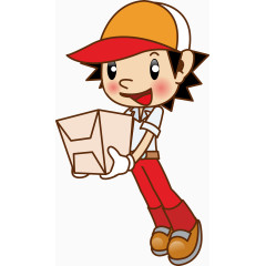 卡通简笔画快递员矢量