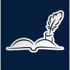 手绘书本羽毛笔