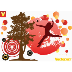 矢量悦动的秋天