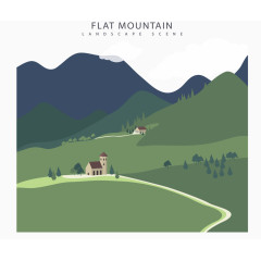 扁平化春天的山谷