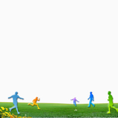 绿草地上的运动员