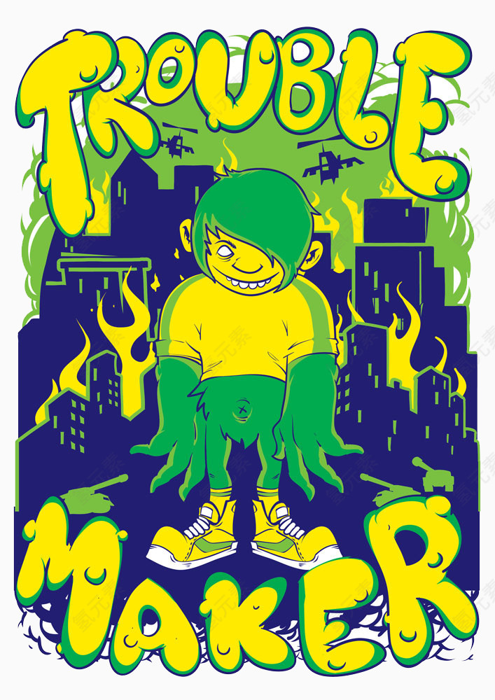 卡通人物插画背景高清免扣素材