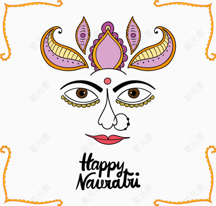 卡通人脸面具矢量