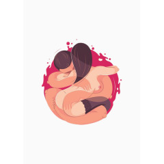 圆形男女拥抱场面