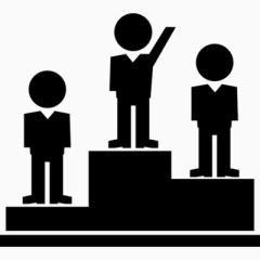 颁奖台人物剪影