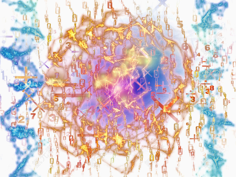 彩色数字抽象背景