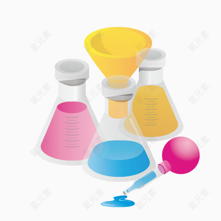 手绘化学实验用品