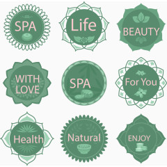 矢量绿色美容图标