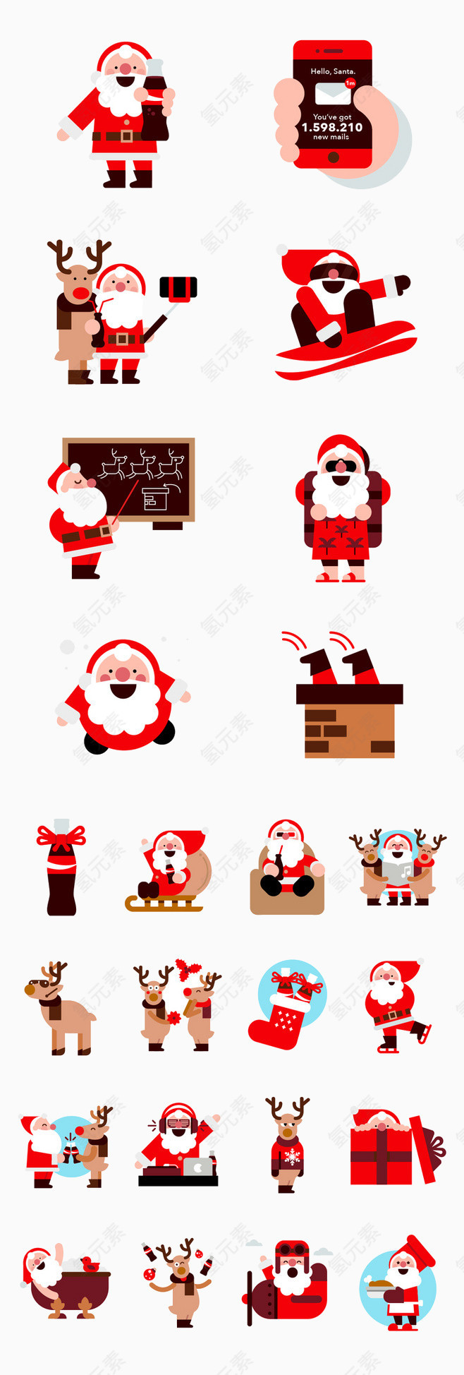 扁平化圣诞节图标