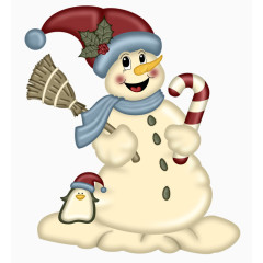 手绘节日雪人装扮