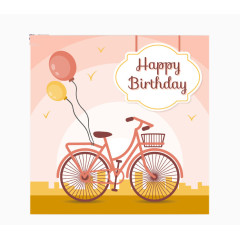 创意自行车生日卡矢量素材