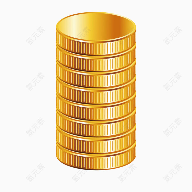 矢量金色立体钱币