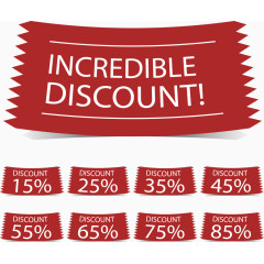 矢量手绘红色折扣标签