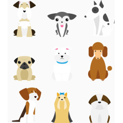 矢量小狗与小猫