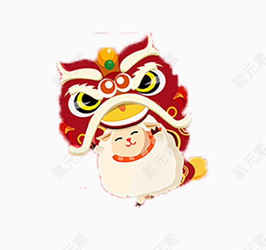 卡通狮子头素材
