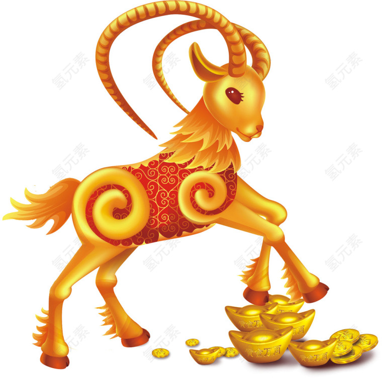 金羊吉祥素材