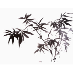 水墨竹林画