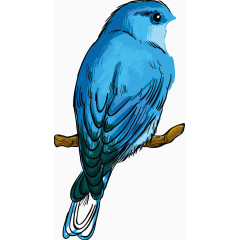 蓝色中国风鸟矢量