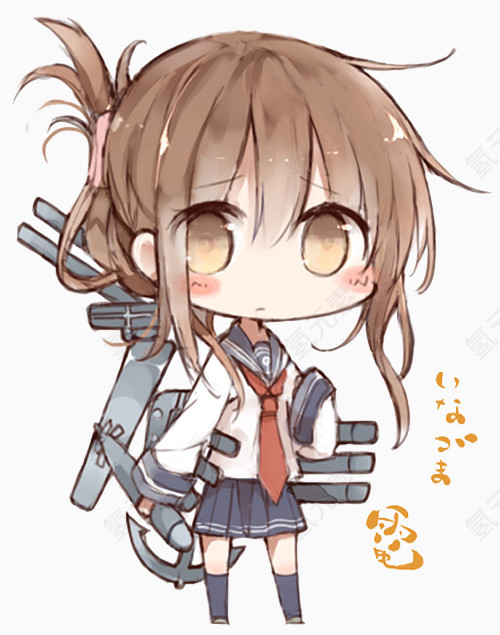 手绘学生装女生