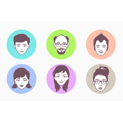 男性和女性的头像面孔