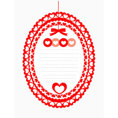 心形镂空椭圆边框