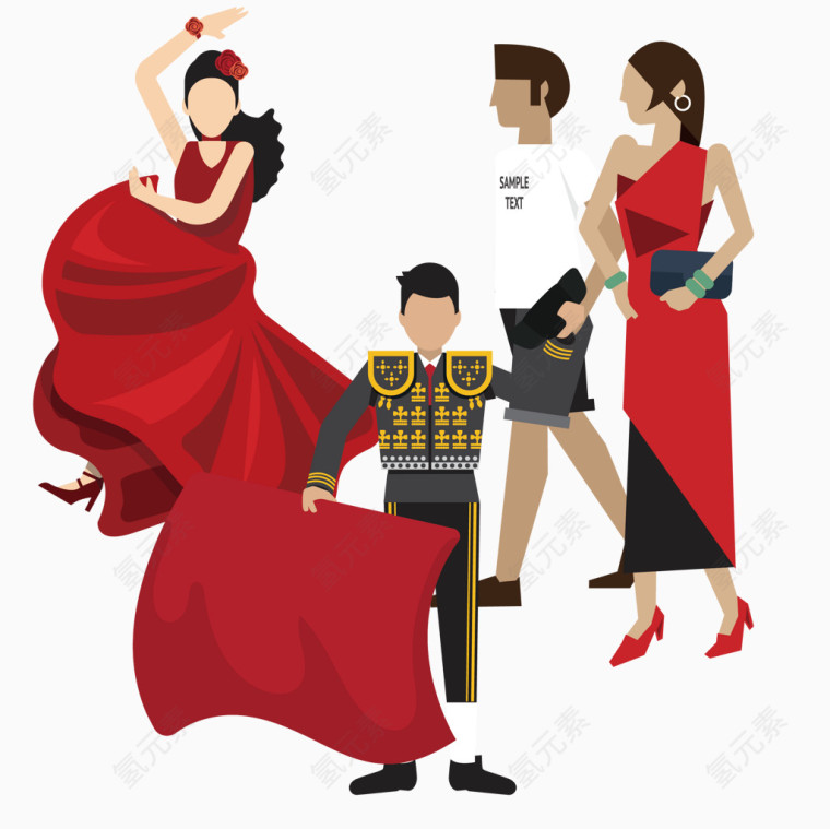 各国时尚男女矢量素材