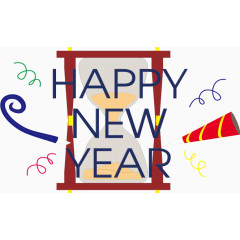 新年快乐元素矢量