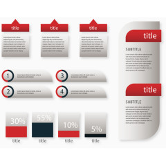 矢量手绘数字红色标签百分比