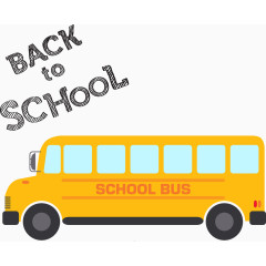 卡通黄色校车矢量图