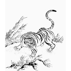 水墨老虎矢量图