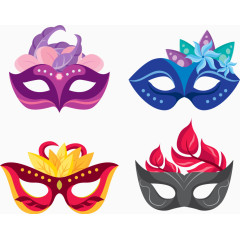 彩色狂欢节面具