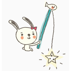 钓鱼的小兔子