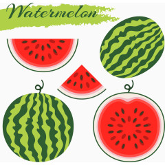 新鲜西瓜矢量