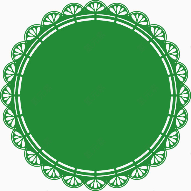 绿色圆形花边图案