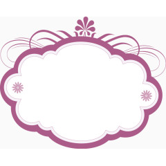 矢量创意设计浅紫色花朵形边框图