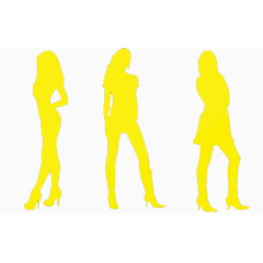 黄色的女性剪影