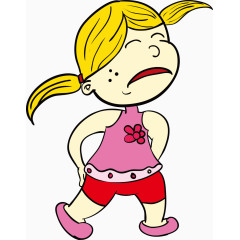 生气的卡通女孩