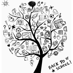 矢量手绘创意小树