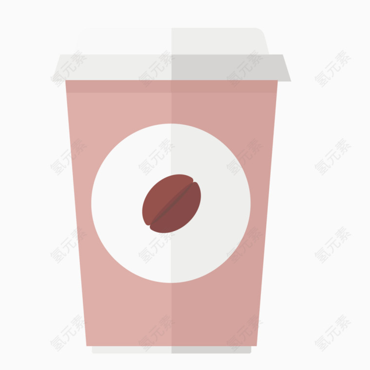 矢量一次性杯子粉色圆形
