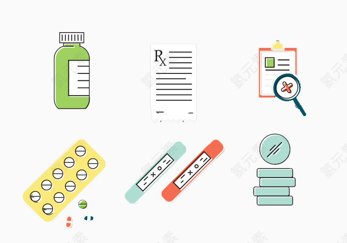 卡通矢量试管医学报告