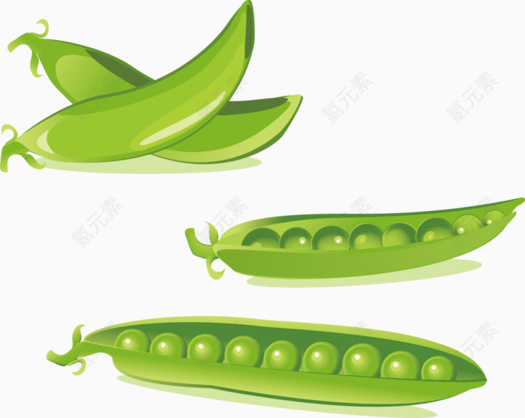 矢量创意设计蔬菜青色小豆子图