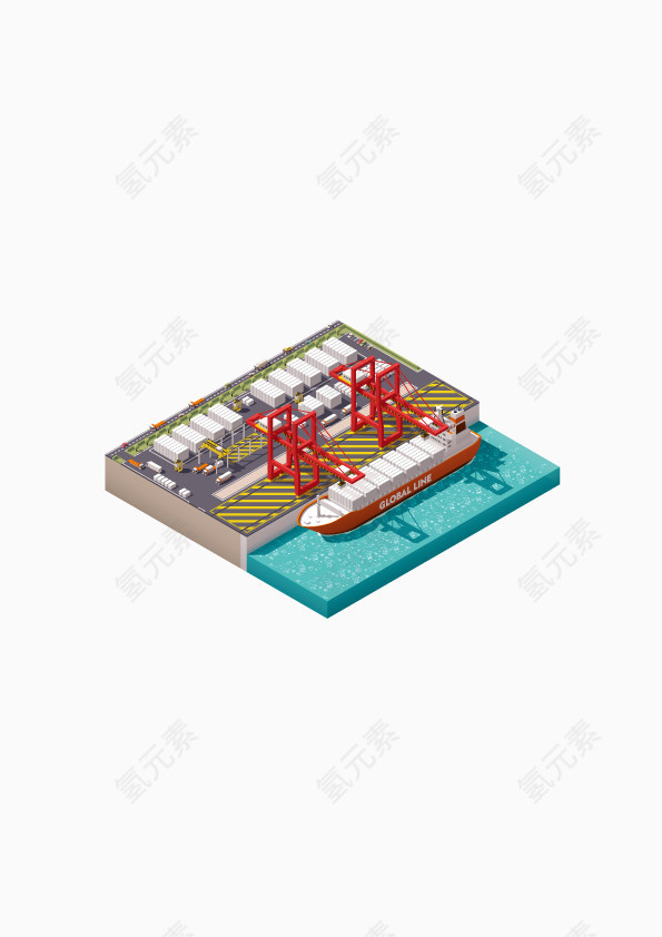 矢量建筑缩影图