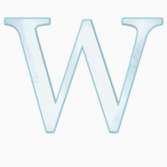 淡雅玻璃字母W