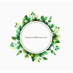 绿色圆环边框免扣图案
