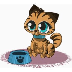 餐盘前的猫矢量图